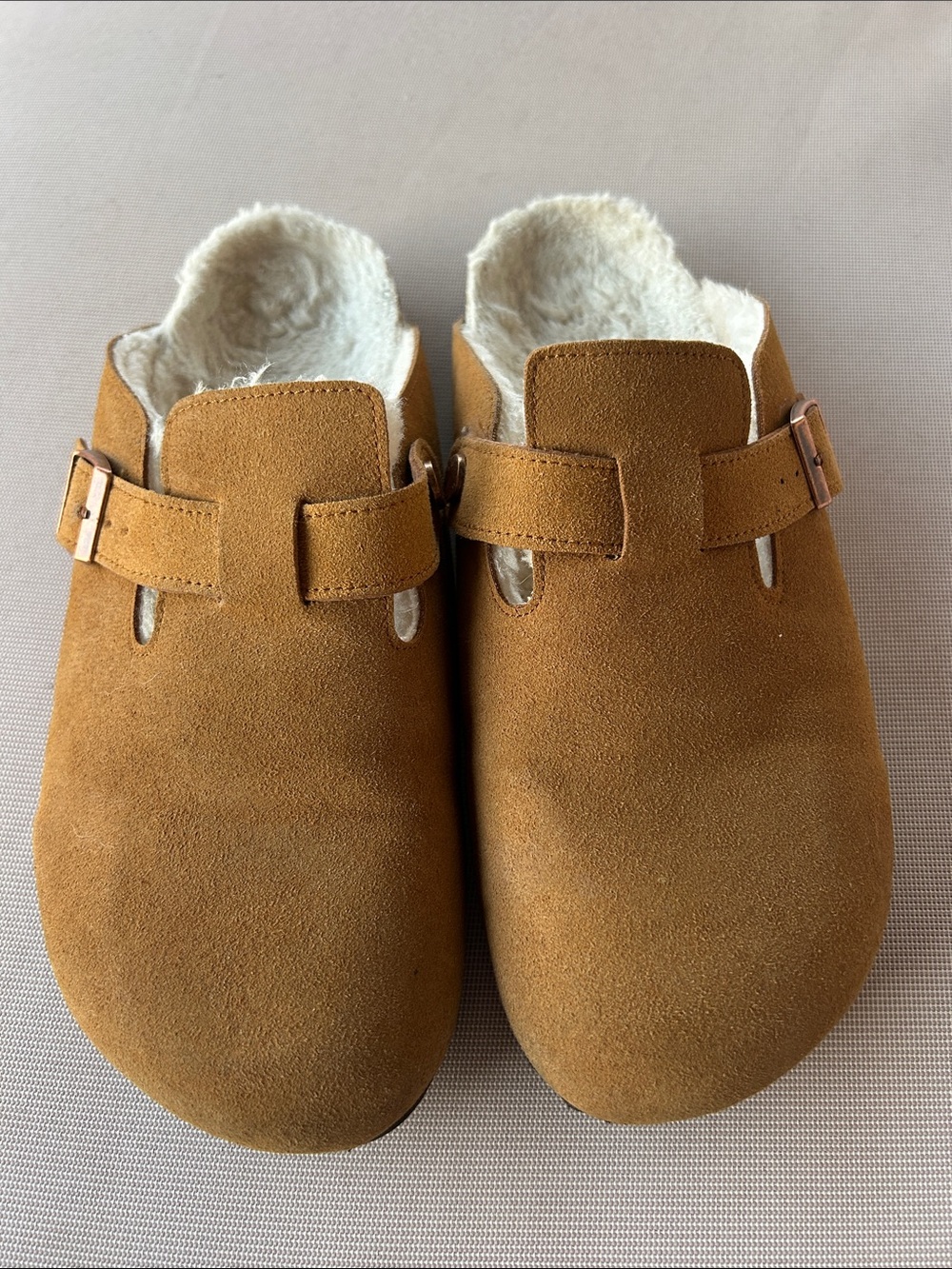 Birkenstock Chestnut Suede Shearling Clog